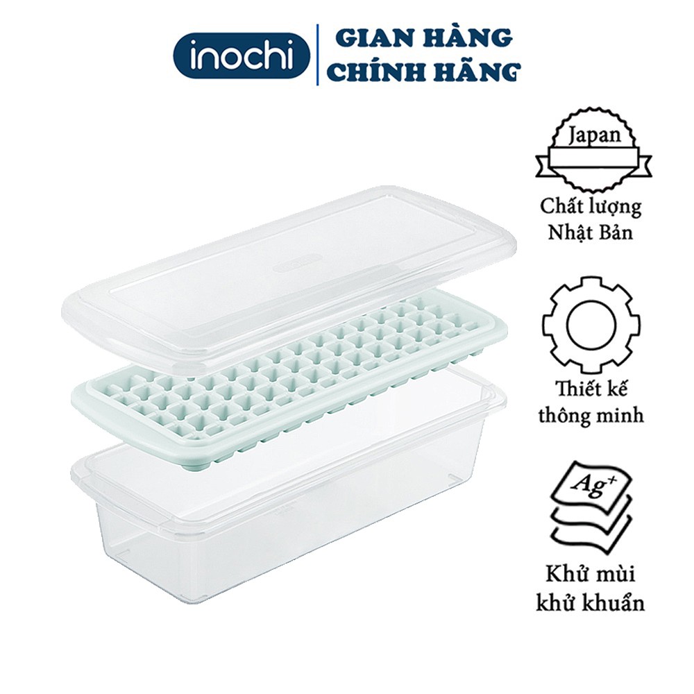 Khay làm đá -Vỉ đá tủ lạnh khay 84 viên có nắp đậy bằng nhựa nguyên sinh karu inochi