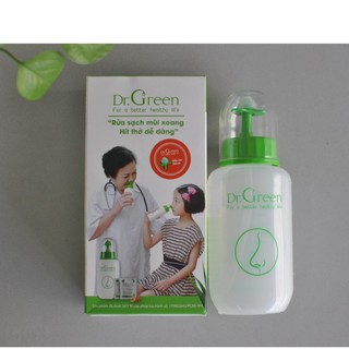 [CHÍNH HÃNG] COMBO 1 BÌNH RỬA MŨI DR.GREEN ĐẦU RỬA SILICON +10 GÓI HỖN HỢP PHA DUNG DỊCH RỬA MŨI