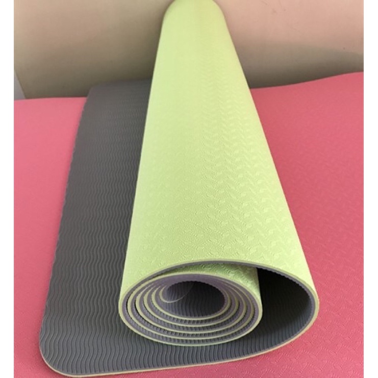 Thảm tập YOGA TPE 2 lớp 8MM Tặng túi đựng và dây buộc Thảm tập GYM giá rẻ thản tập yoga Miếng tập yoga cao cấp