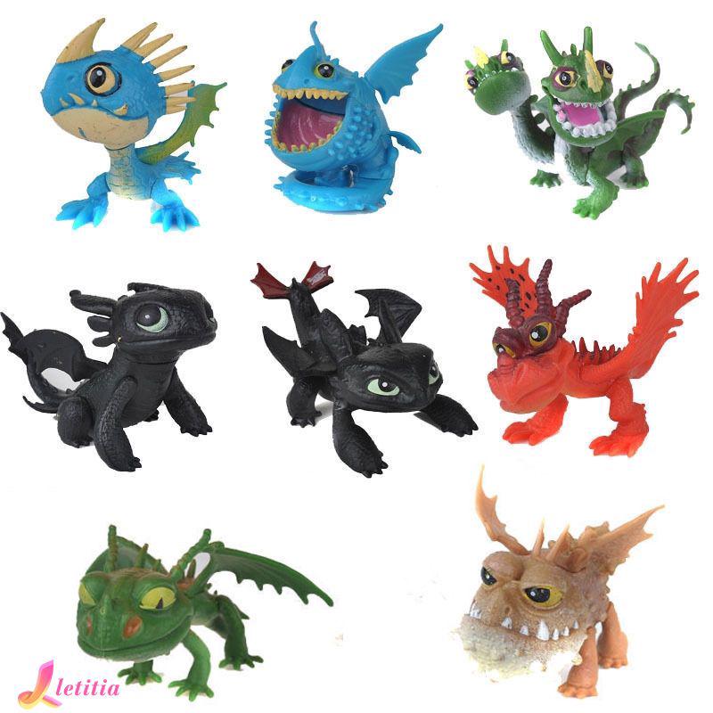 8Pcs Movie How to Train Your Dragon Night Fury Action Figures Doll Kids Toys 2 Letitia