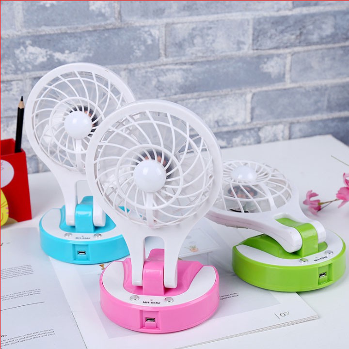 Quạt tích điện mini fan 2 in 1 Có Đèn Led