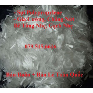 Sợi polypropylene - sợi pp - gia cường, chống nứt bê tông nhẹ, gạch nhẹ