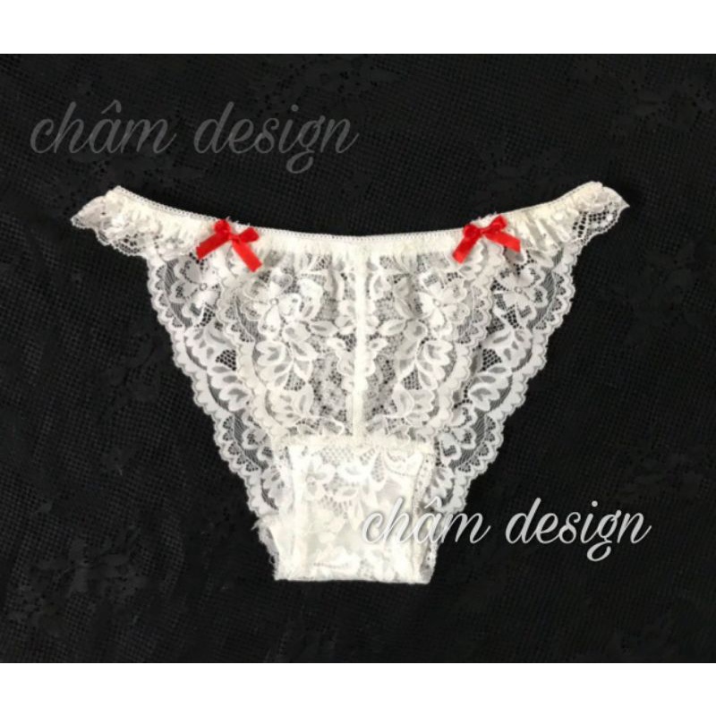quần lót trắng gắn nơ đỏ 2 bên. Hàng thiết kế độc quyền tại shop