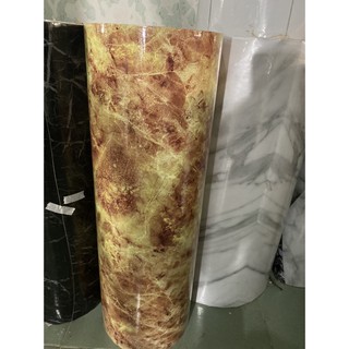 1M giấy dán bếp tráng nhôm cách nhiệt cao 60cm cao - nâu vàng mới