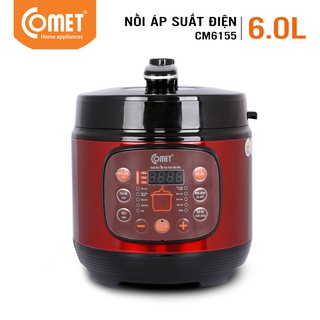 Combo nồi áp suất điện tử 6l và cặp chảo chống dính ceramic comet - cm6155 & ch11-20&24