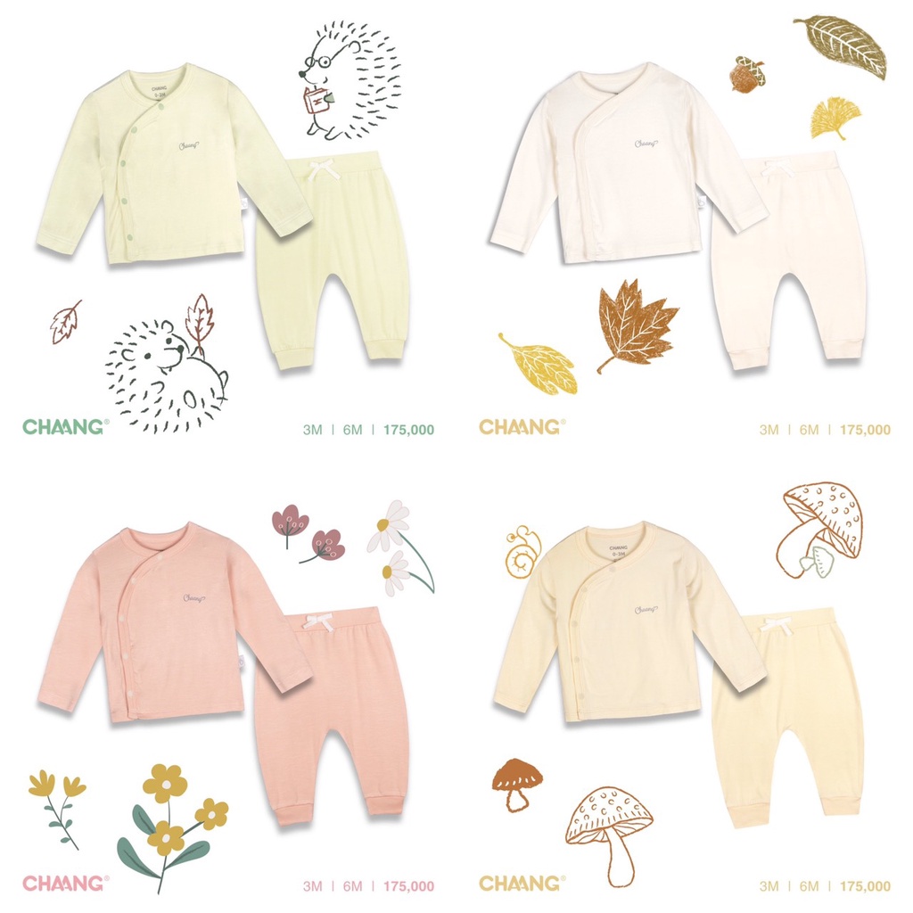 [ CHAANG 2022 - AUTUMN PARK ] Bộ dài cài chéo sơ sinh
