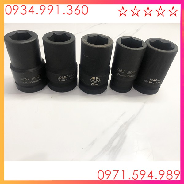 Đầu khẩu, Đầu típ khẩu 1inch  dài 8cm, mở kích thước từ 24 đến 30. Thép carbon CRMO nguyên chất, độ bền cao