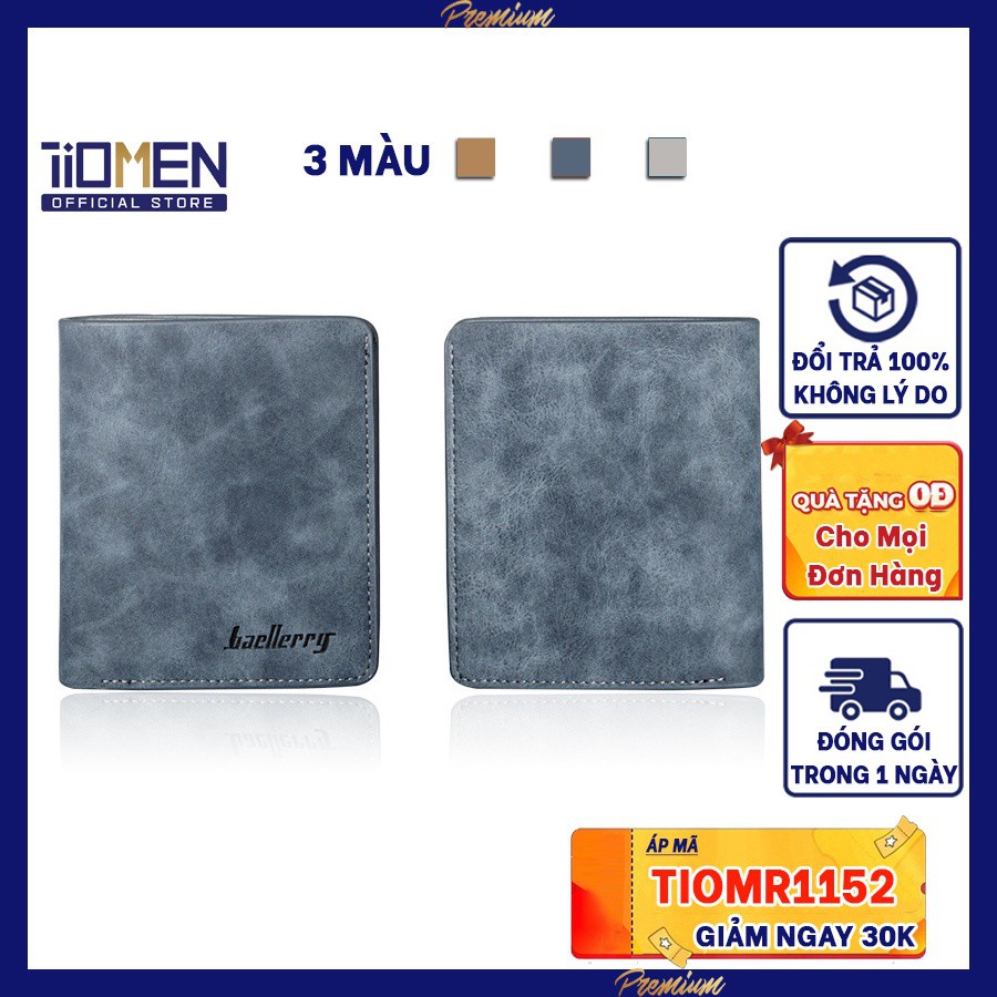 12.12 Ví nam da nhiều ngăn nhỏ gọn cao cấp, bóp nam mini cao cấp da PU xịn dáng đứng và ngang - BLR1152