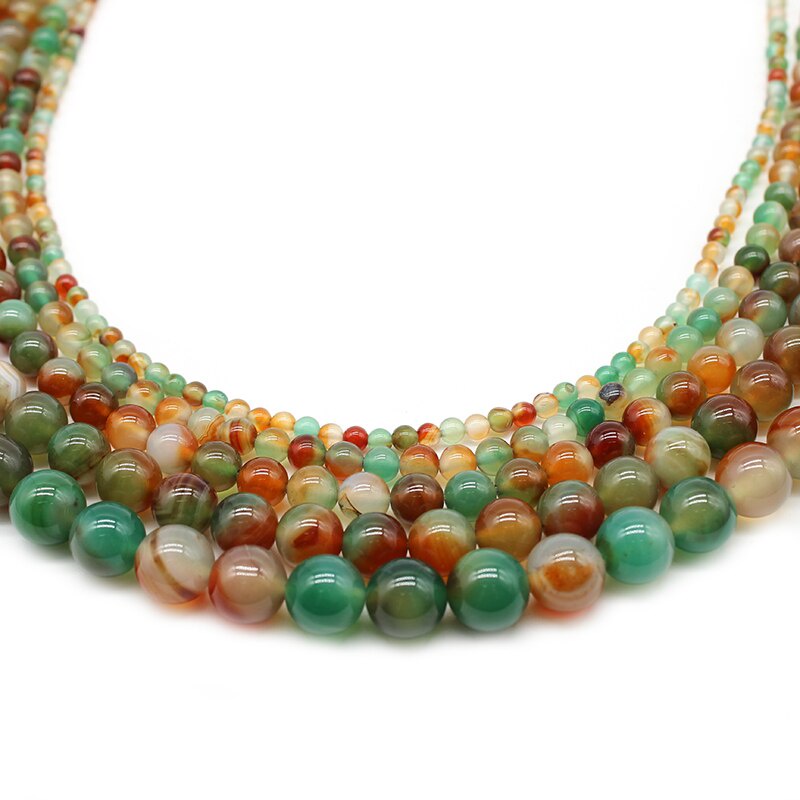 Aaa + Con Công Agat Phối Màu Hạt Đá Tự Nhiên Để Trang Sức Làm Vòng Tay DIY Vòng Cổ 4 / 6 / 8 / 10 / 12 mm Dây 15 ''