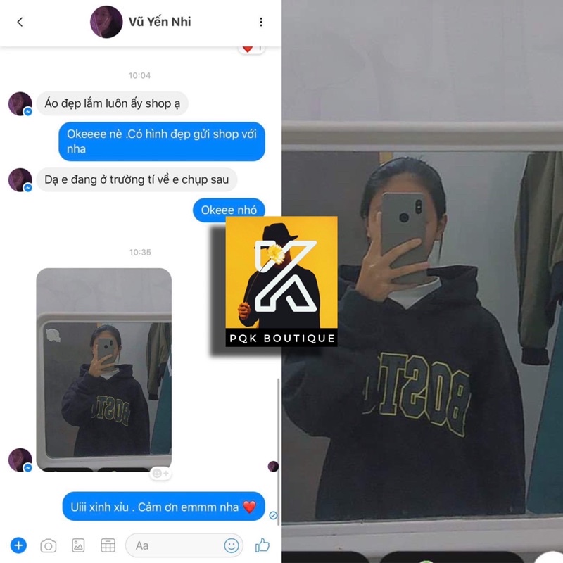 Áo Hoodie Dáng Rộng BOSTON PQK