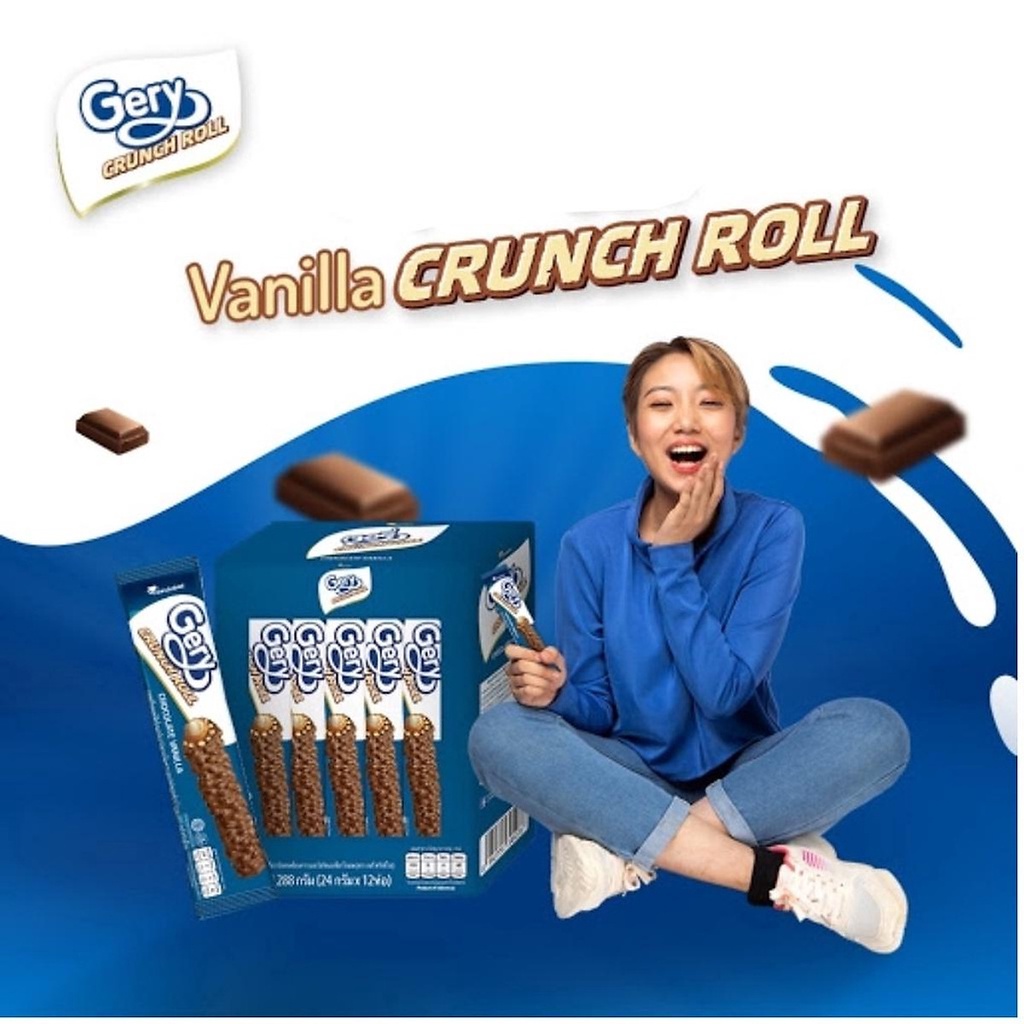 Bánh cuộn phủ Socola Gery Crunch Roll Hộp 276g