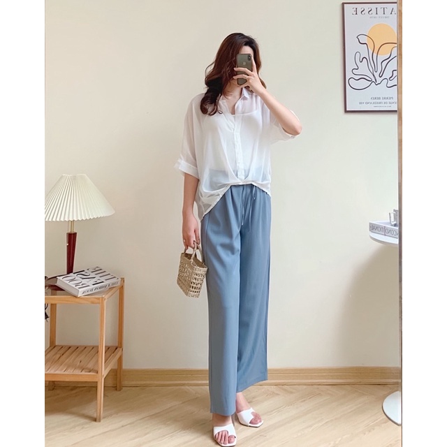 Áo sơ mi voan tay rơi+áo 2 dây 66a21 by germe