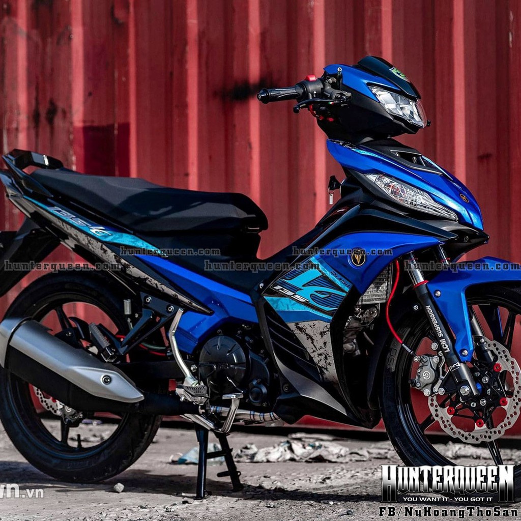 Tem LC135 đen đỏ, phối xanh nhạt dán Exciter 135 đời 2011-2014. Mẫu Decal 2019 Malaysia