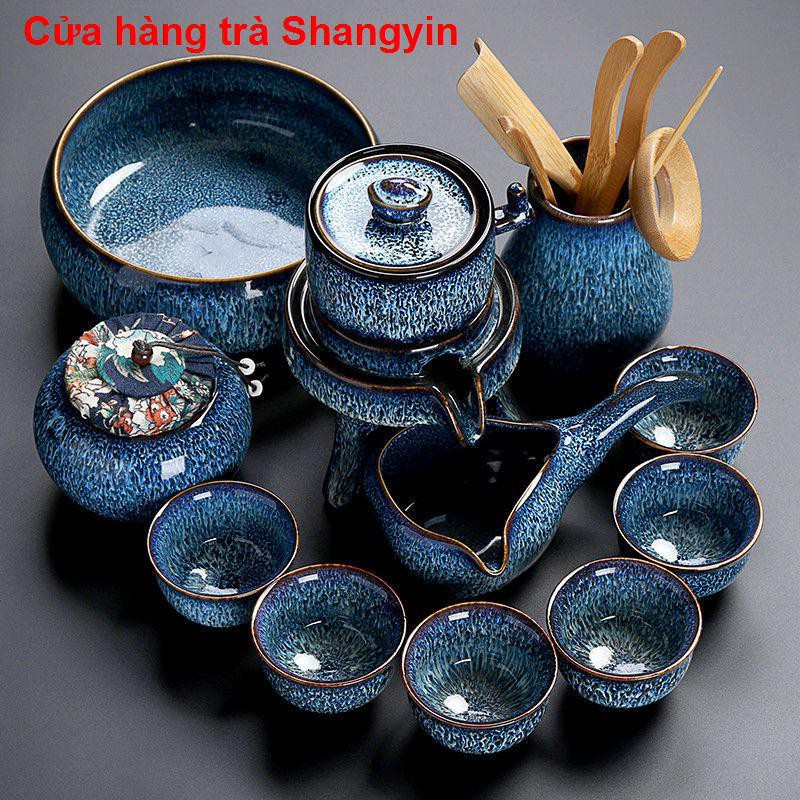 Bộ tràBộ pha trà kung fu bán tự động bằng đá Lazy gốm sứ lò nung cho đồ gia dụng ấm cổ điển111111
