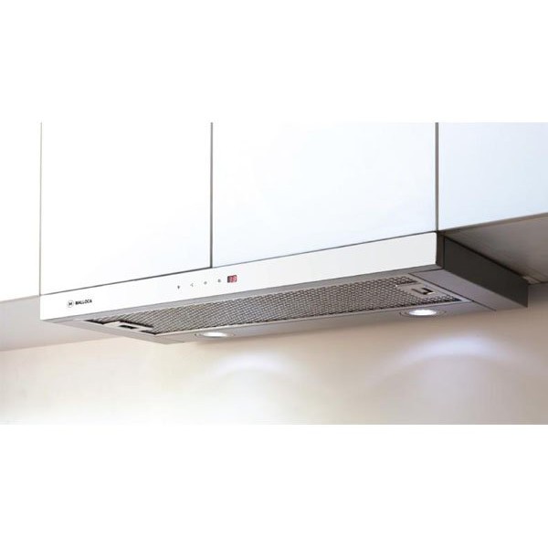 Máy hút mùi âm tủ Malloca H205.7-WG - 700mm, Inox và kính trắng