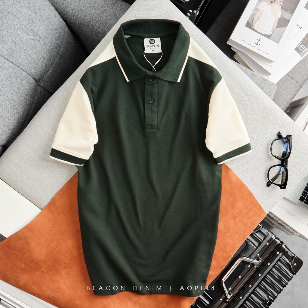 Áo Polo Nam Phối Viền BEACON DENIM Form Vừa Basic, Thời Trang AOPL14