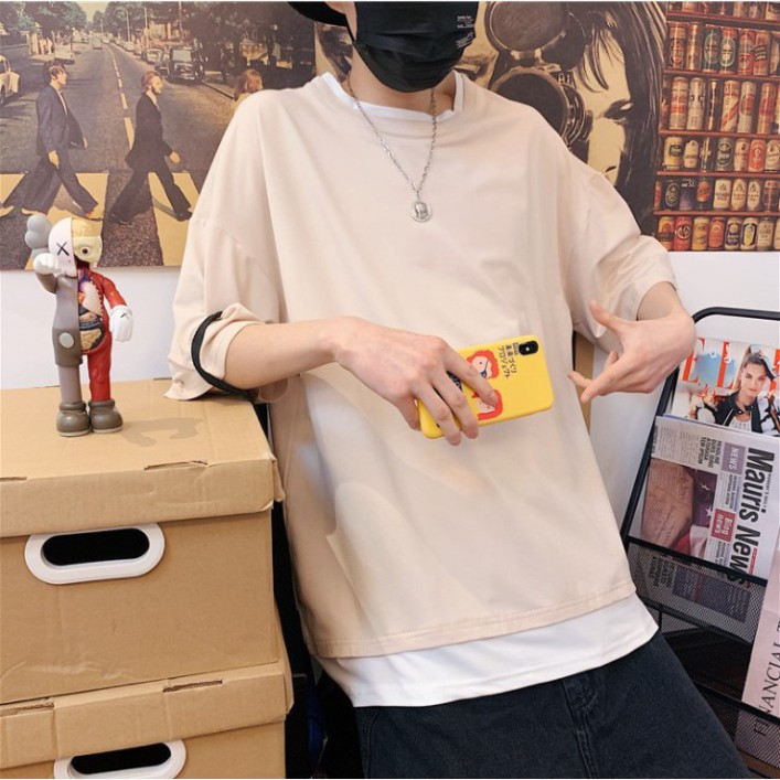 Áo Thun Tay Lỡ Vạt Layer Siêu Hot🍁 Unisex nam nữ đều mặc được | BigBuy360 - bigbuy360.vn