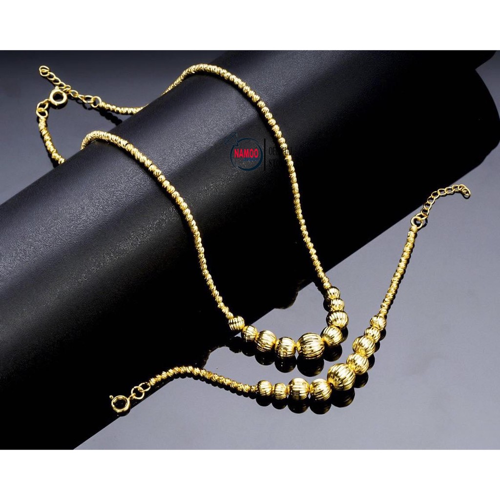 Set Dây Chuyền và Lắc Tay Nữ Xi Mạ 18k Cao Cấp Bộ Phụ Kiện Nữ L247 V247 Namoo Jewelry