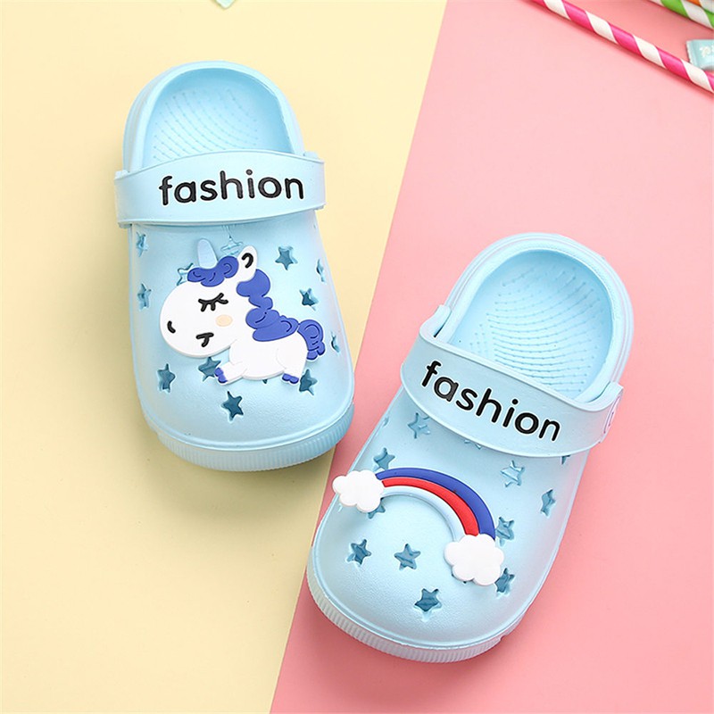 Kids Shoes Girls Boys Cartoon Closed-Toe Sandals Children Soft Mon-slip Beach Slipper Shoes