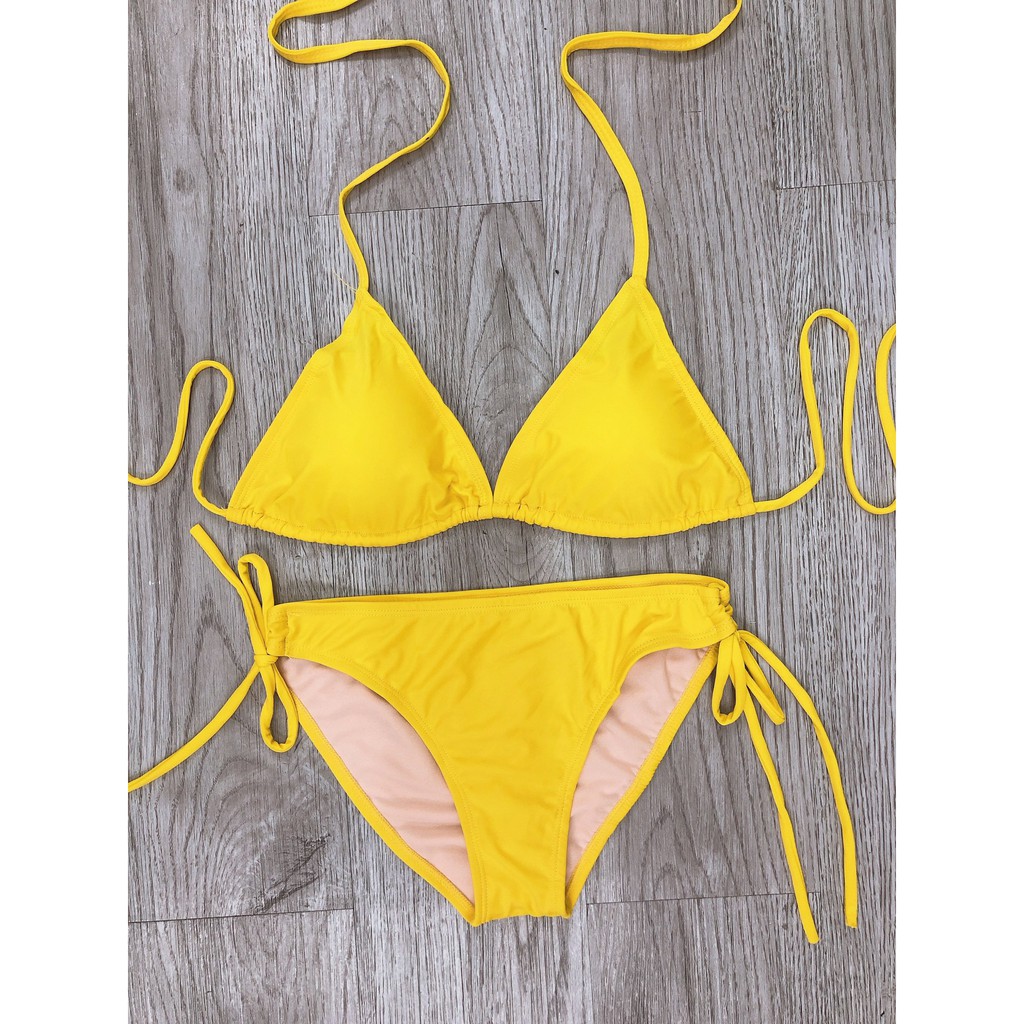 Bikini áo tắm hai mảnh sexy quần cạp thấp nhiều màu đi biển