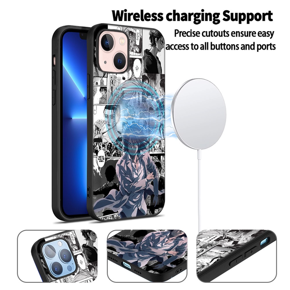Ốp điện thoại mềm họa tiết hoạt hình Attack On Titan dành cho iPhone 13 Pro Max 11 12 7 8 Plus