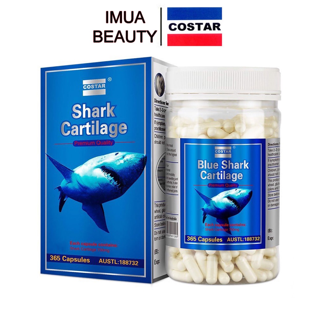 Sụn Vi Cá Mập Úc Blue Shark Cartilage 750mg Costar Hỗ Trợ Xương Khớp