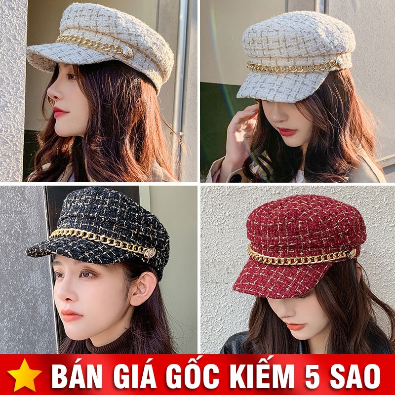 Mũ Nồi Hàn Quốc Dạ Thủy Thủ Viền Xích P1978