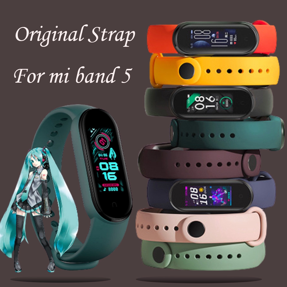 Dây Đeo Thay Thế Cho Cho Xiaomi Mi Band 5 Chất Liệu TPU Màu Trơn