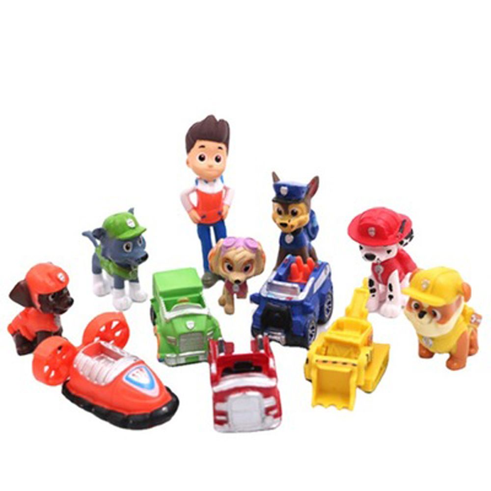 Set 2-12 mô hình nhân vật chú chó cứu hộ bằng PVC dễ thương dùng trang trí bánh kem