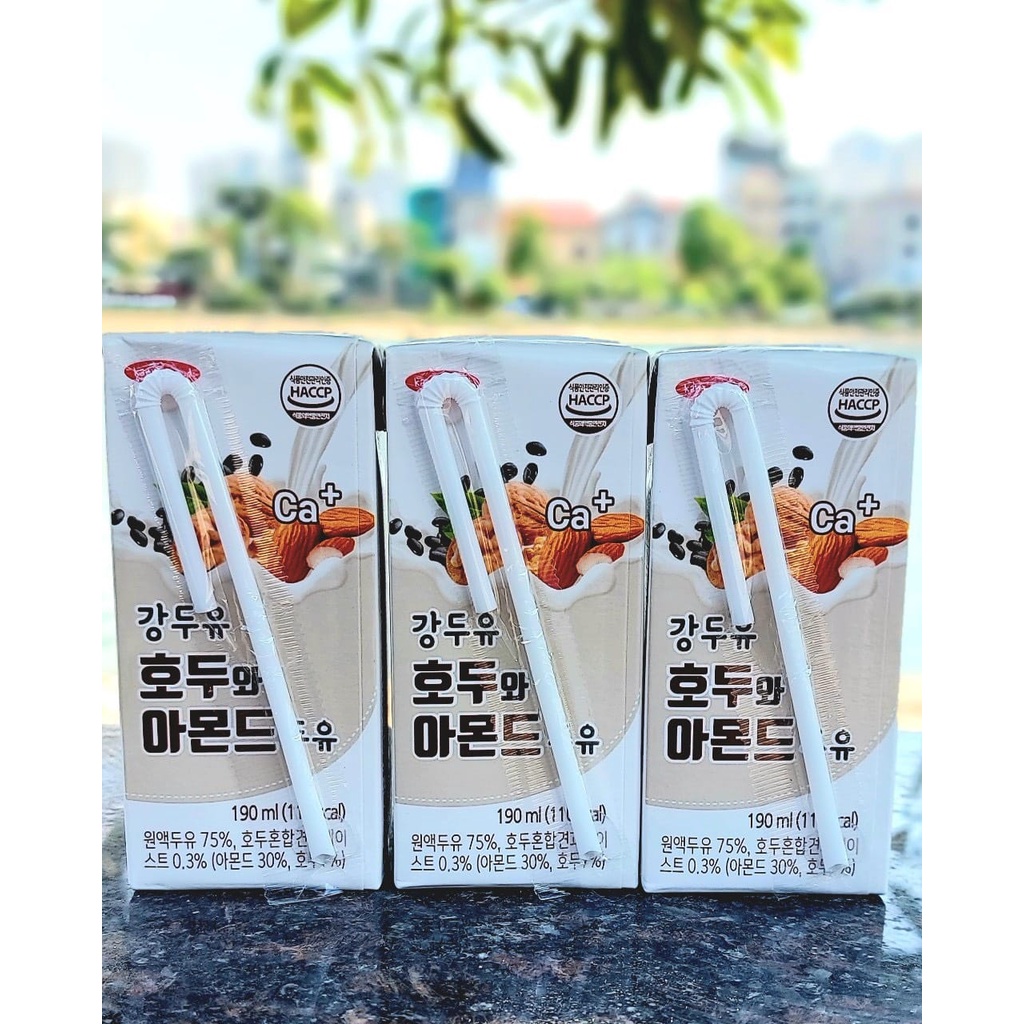 Sữa óc chó hạnh nhân đậu đen cao cấp Hàn Quốc- thùng 16 hộp 190ml dateT4/2024