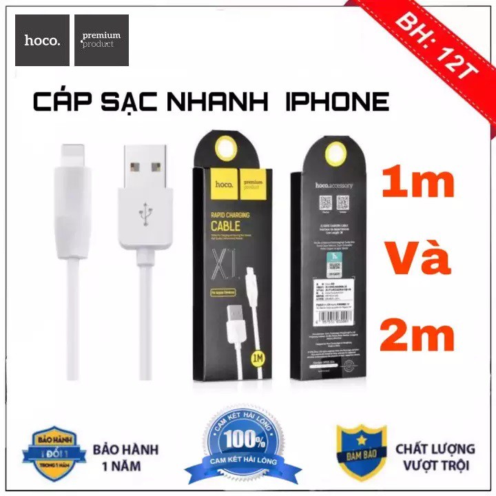 Cáp Sạc Iphone💝Siêu Bền💝Dây Sạc Hoco X1 Lightning Iphone - BH 12 Tháng