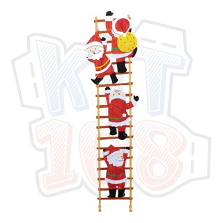 Mô hình giấy Giáng Sinh Noel ông già Chrismas Santa Claus Climbing a Ladder