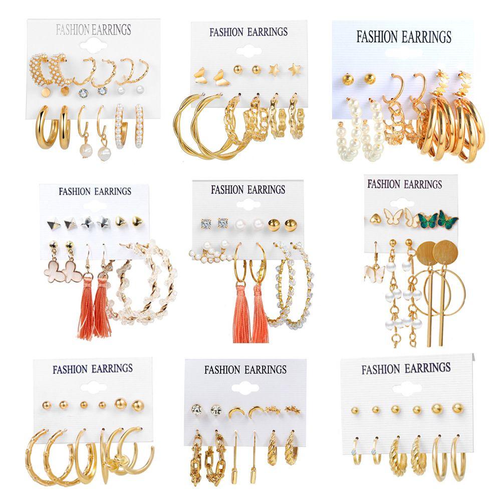 Khuyên Tai Nữ Hình Chữ C Phong Cách Retro Hàn Quốc Ngọt Ngào