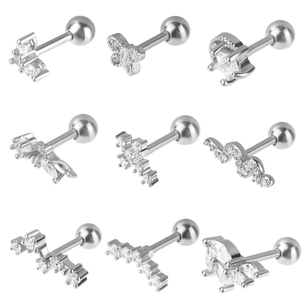 Khuyên Tai Thời Trang MOILYVN CZ|Dây Chuyền Toàn Thân Mặt Chữ Thập / Vương Miện / Hoa Nhiều Màu S