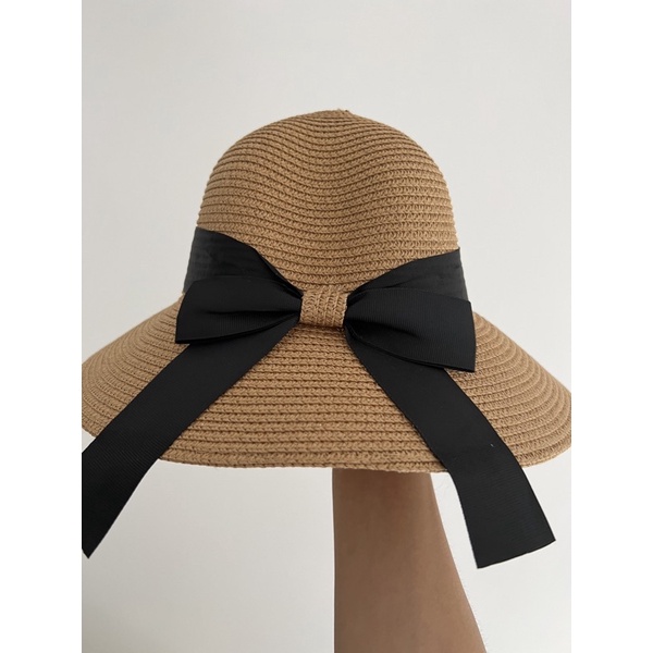 Mũ cói nơ phong cách Hàn Quốc- Khăn turban