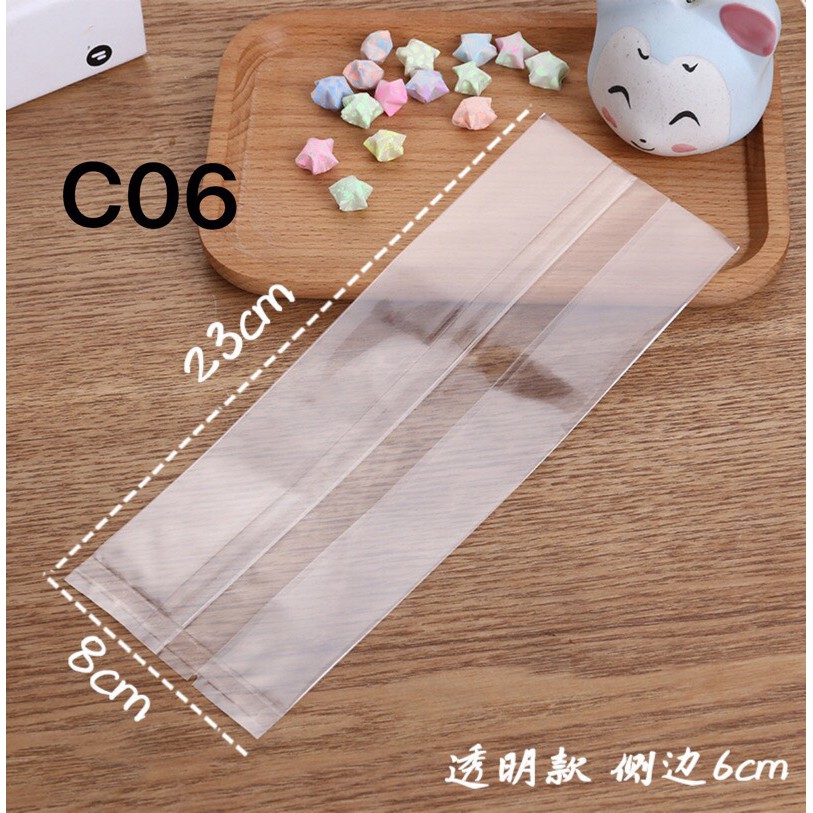 Túi đựng bánh cookie mờ đáy màu - 50c