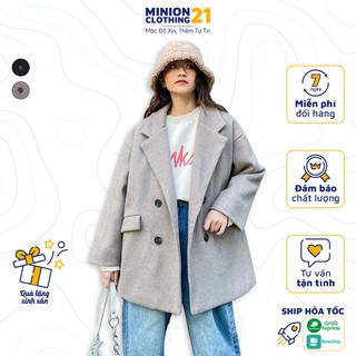 Áo khoác dạ trơn Minion Clothing form rộng, blazer phong cách Streetwear Ulzzang A2913