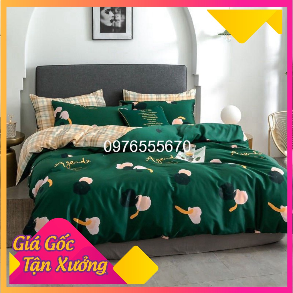 (Hàng mới) Set cotton lụa 60S in hoa giá rẻ