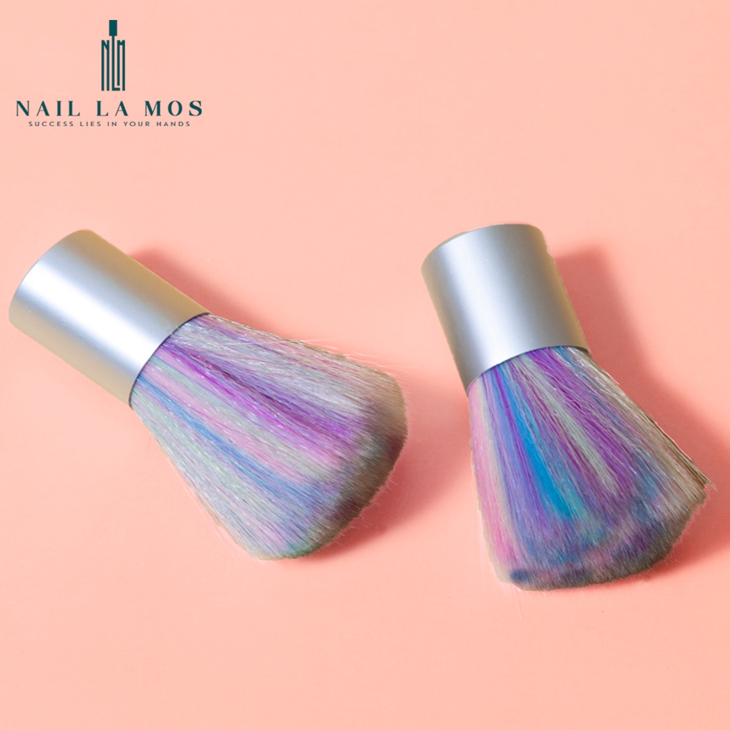 Chổi phủi bụi nail lông ngũ sắc - cọ phủi bụi nail lông mềm chuyên dụng cho dân làm móng