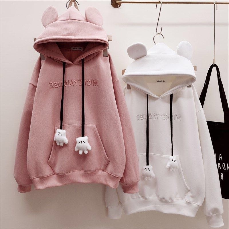 Áo hoodie dài tay có mũ thời trang cho nữ