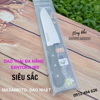 Dao nhật. dao làm bếp đa năng masamoto santoku165 cao cấp - siêu sắc- siêu bền- không gỉ- dễ mài