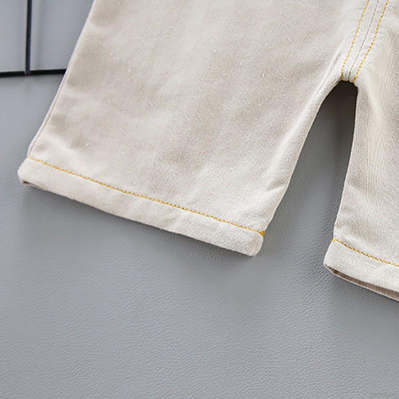 Set áo thun ngắn tay in họa tiết + quần yếm thời trang cho bé