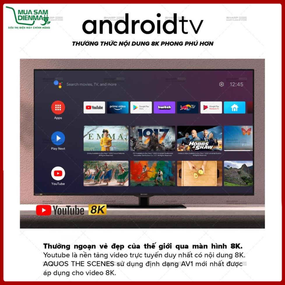 Smart Tivi Sharp 60 inch 8K 8T-C60DW1X - SX Malaysia BH 27 tháng--Chỉ giao tại HN--