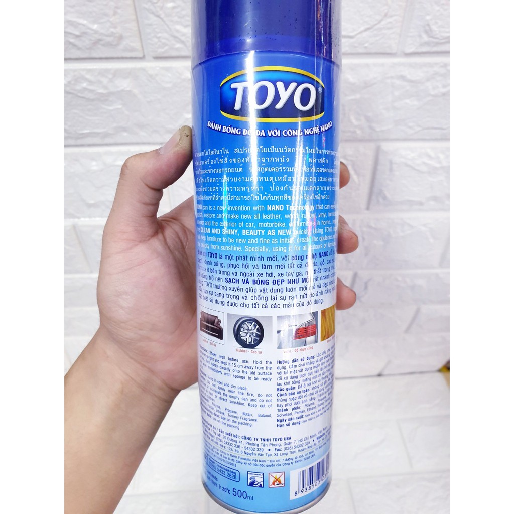 Chai Xịt Bóng Xe Gỗ Da Nội Thất Cao Cấp TOYO MỸ 500ml