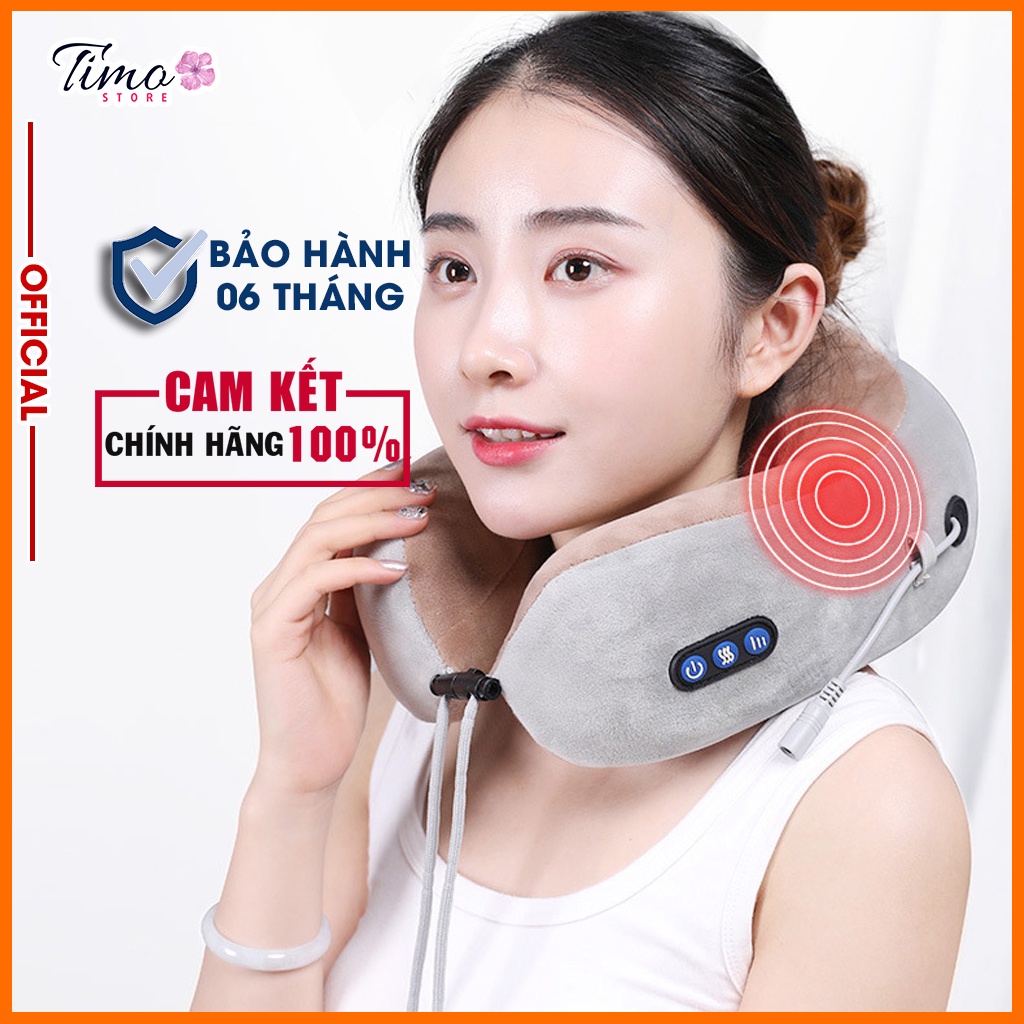 Gối massage cổ vai gáy cao cấp U-shaped chính hãng, giảm stress giúp thư giãn giảm đau mỏi hiệu quả | TM065