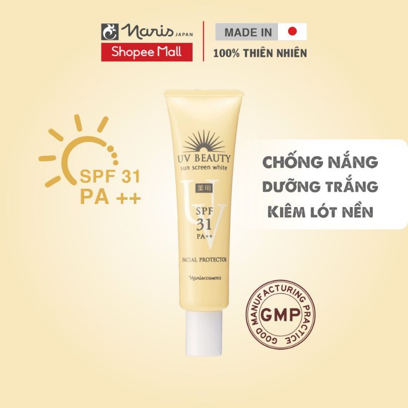 Sữa Chống Nắng Bảo Vệ Da Mặt Naris Uv Beauty Sun Screen White Facial Protector Spf31 Pa++