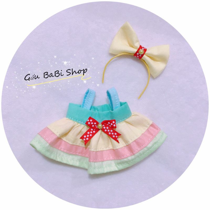 Đầm búp bê size doll bông 20cm, 15cm, 5inch, nendoll, animator, blythe, babies, xinji, size 1/8, 1/6