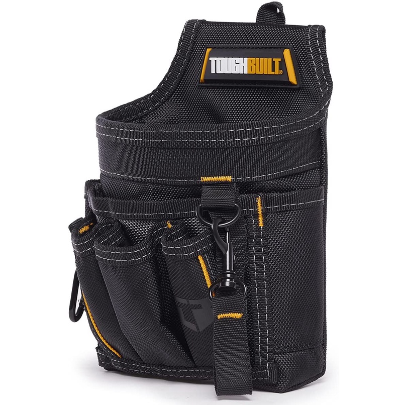 ToughBuilt TB-229  Mini Electrician Pouch 14 Pockets and Loops, Vertical Tool Storage, Electrical Tape Strap and Snap Hook
