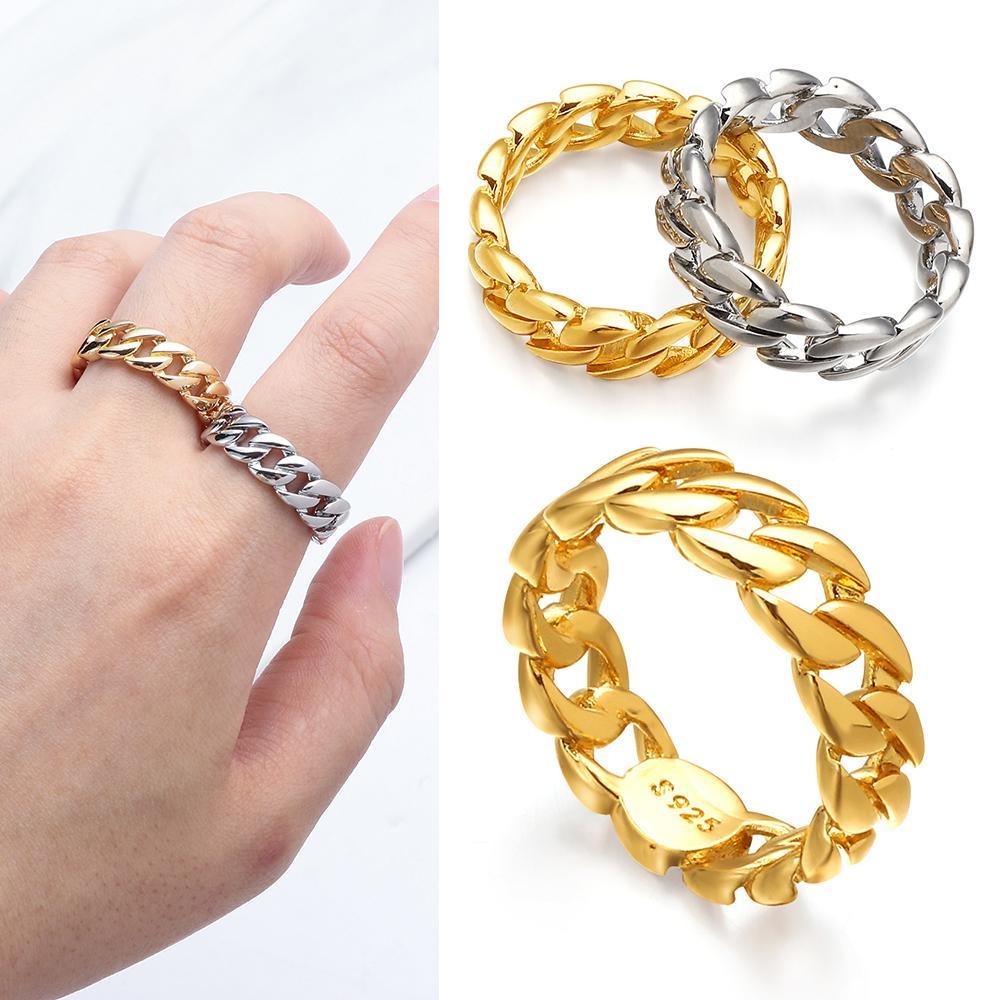 SOFTNESS Nhẫn Inox Dạng Dây Xích Cho Nam Nữ