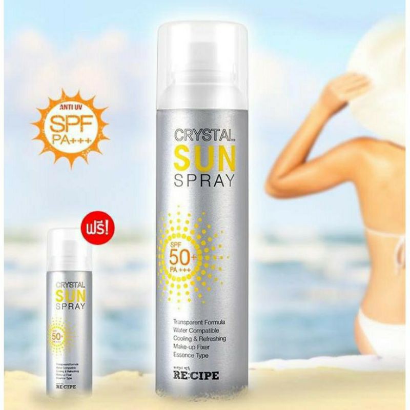 [150ml] Xịt chống nắng Hàn Quốc RECIPE CRYSTAL SUN SPRAY SPF 50 + PA+++